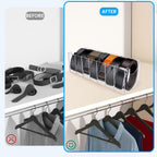 Belt Organizer, Acrylic Belt Storage Holder for The Closet 7 Compartments Display Case for Tie and Bow Tie