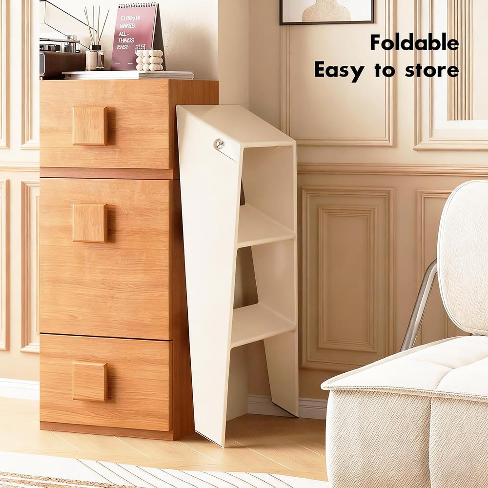 Acrylic 3 Step Ladder Folding Step Stool for Adults Foldable Small Step Stool...