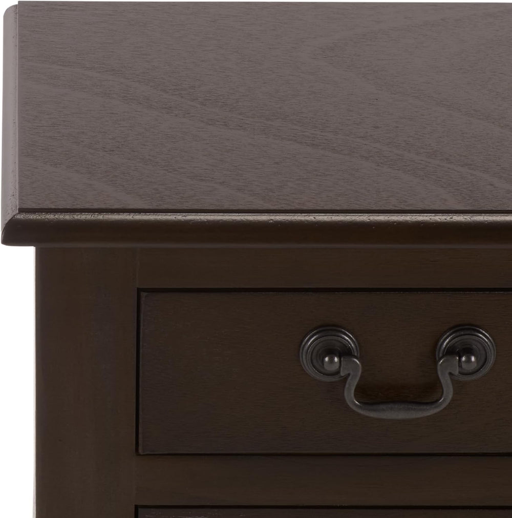 SAFAVIEH Furniture - Athena 3-Drawer Console Table - Dark Chocolate - Solid W...
