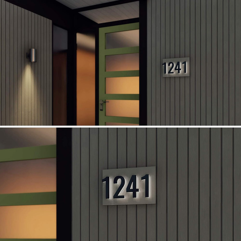 7 Inch Backlit LED House Number, ABS Polymer, 2700K Warm Light (5, Black)