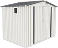 Metal Storage Shed, 8X6 FT Lockable Outdoor Tool Shed with Air Vent and Clear Windows, Galvanized Steel Garden Shed for Backyard, Patio, Garden, Bike Storage or Outdoor Use, Grey