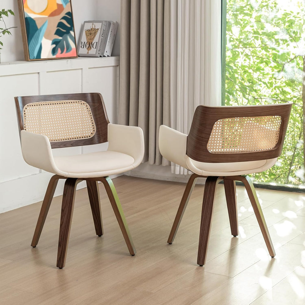 Swivel Dining Chairs - Mid Century Modern Dining Chairs with Curved Arms | Er...