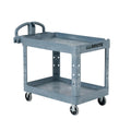 Rubbermaid Commercial Products BRUTE Heavy Duty 2-Shelf Utility/Service Cart, Large, Lipped Shelves, Ergonomic Handle, 750 lbs. Capacity, Black, for Warehouse/Garage/Cleaning/Maintenance/Stadiums