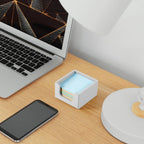 Sticky Note Holder, Sticky Note Dispenser for Office Desk Accessories, Self Stick Note Pad Holder, Memo Pad Holder Dispenser Organizer for School Office Desk Supplies, White