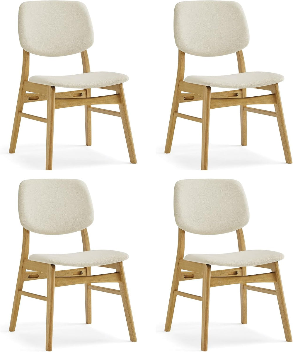 KISLOT Wooden Dining Chairs Set of 4, Upholstered Kitchen Chairs, Original | ...