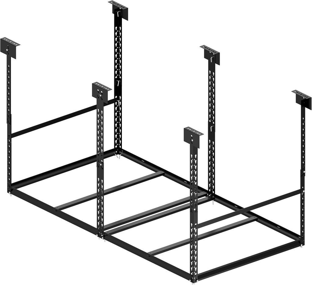 3x6 Ft Overhead Garage Storage Rack, 28-41 inch Height Adjustable Ceiling Mounted Organization Rack, 550 lbs Weight Capacity, 36"x72" Heavy Duty Space-Saving Metal Rack for Garage Storage
