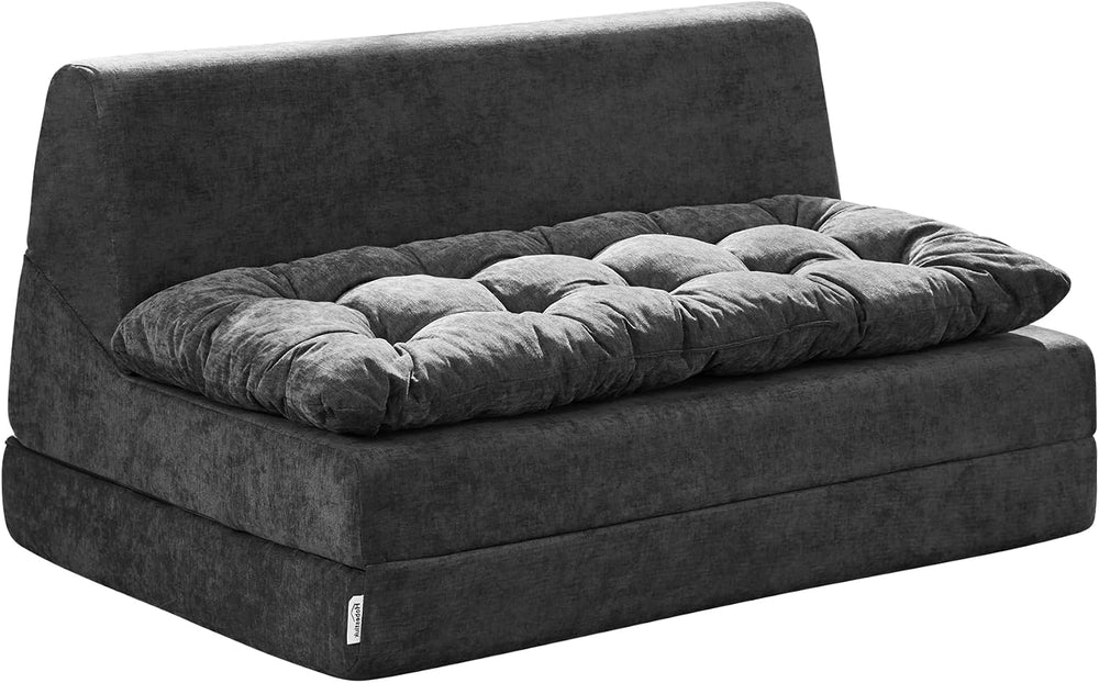 Hobestluk Adult Folding Futon Sofa Bed,Loveseat Floor Lounger,Graphite