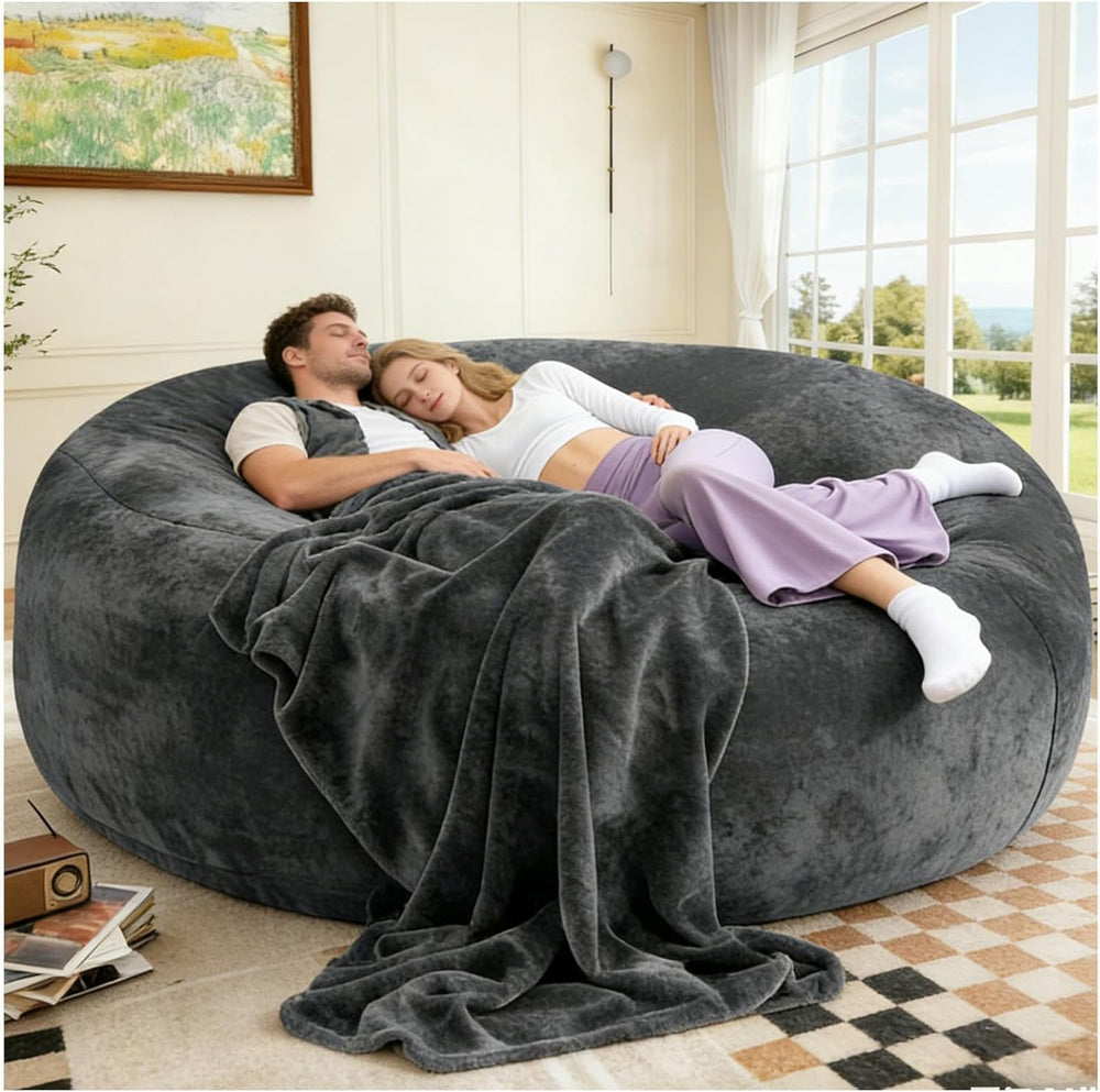 Big Bean Bag Chairs for Adults Memory Foam Chair Living Room Furniture (Darkg...