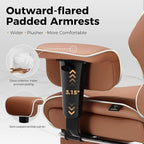 COMHOMA Big and Tall Office Chair 400lbs High Back Leather Executive Chair with Ergonomic Lumbar Support & Pocket Spring Cushion for Lower Back Pain Relief, Computer Gaming Chair with Foot Rest, Brown