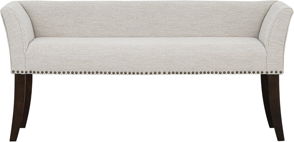 Madison Park Accent Bench for Living Room, Upholstered with Nailhead Trim, &a...
