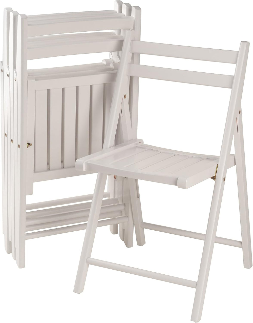 Ergode Robin 4-Piece Folding Chairs, Solid Wood, Walnut & White