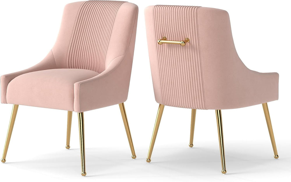 Modern Dining Chairs, Velvet Upholstered Dining Room Chairs with Gold Legs,Tu...