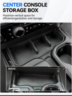 ELECFRESH 2PCS Center Console Organizer Tray for 2022 2023 2024 2025 Chevrolet Silverado Accessories, Armrest Storage Box and Center Console Storage for Chevrolet Silverado