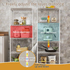 SINGAYE 5 Small Wire Shelves Kitchen Pantry Close Home Organizers and Storage Bathroom Shelf Laundry Room Organization Adjustable Book Metal Garage Shelving Unit