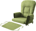 ANMINY 5pcs Glider Rocker Replacement Cushions Set - Thickened Glider Rocking Chair Cushions with 29.5 inch High Backrest & Side Pockets for Indoor Nursery, Washable & Non Slip, Green