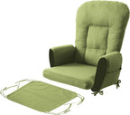 ANMINY 5pcs Glider Rocker Replacement Cushions Set - Thickened Glider Rocking Chair Cushions with 29.5 inch High Backrest & Side Pockets for Indoor Nursery, Washable & Non Slip, Green