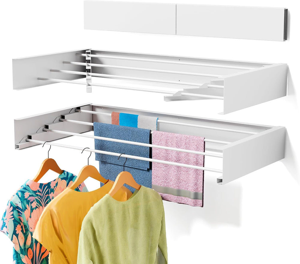Wall Mounted Drying Rack for Small Space, 23.6" Foldable Collapsible Lau...