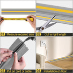 MYFAMIREA 20FT Floor Cord Cover Heavy Duty Cable Cover Protector 3 Channels Extension PVC Floor Wire Cover Outdoor Cord Hider Management Cord Cover for Wire on Floor Home Outdoor (2PCS 10FT, Grey)