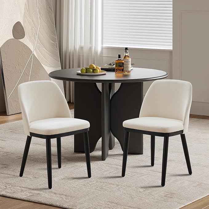 Modern Upholstered Dining Chair Set of 4, Beige