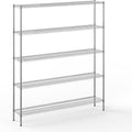 14" Deep x 72" Wide x 86" Height Wire Shelving Kit | 5-Tier | NSF Commercial Storage Rack Unit