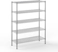 18" Deep x 48" Wide x 64" Height Wire Shelving Kit | 5-Tier | NSF Commercial Storage Rack Unit