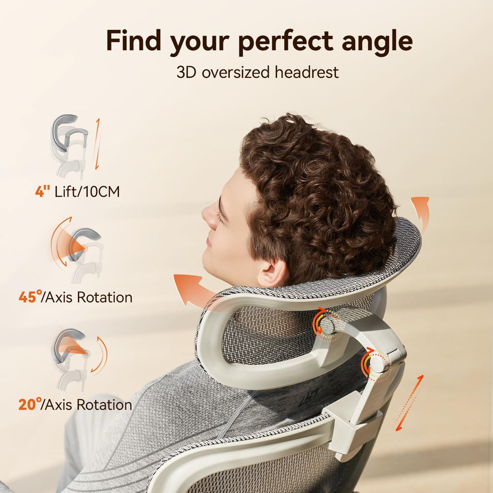 SIHOO B100 PRO Ergonomic Office Chair with Footrest, 4D Flip-Up Armrests