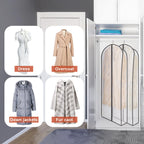 Zilink Fur Coat Storage Bags Dress Bags for Gowns Long 60 in, 2 Pack | 7 in Gussted, Wrinkle Free, Breathable, Dust Covers for Hanging Clothes for Leather Jacket Fur Coat Puffy Dress Storage