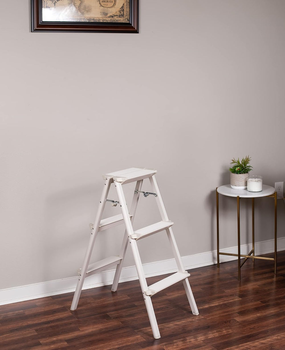 Compact 3 Step Ladder Folding Step Stool for Kitchen, Pantry, Closet, or Home...