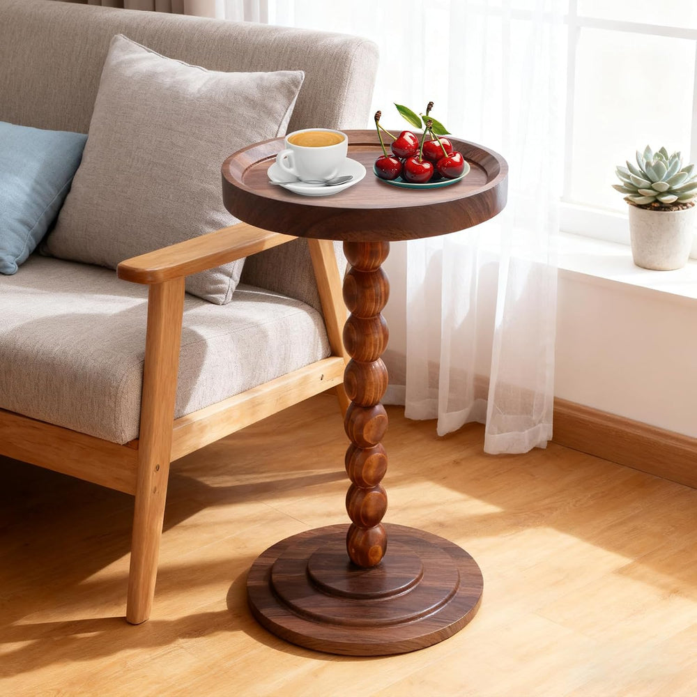 Small Round Side Table, C Table End Tables for Sofa, Sofa Round Tables for Li...