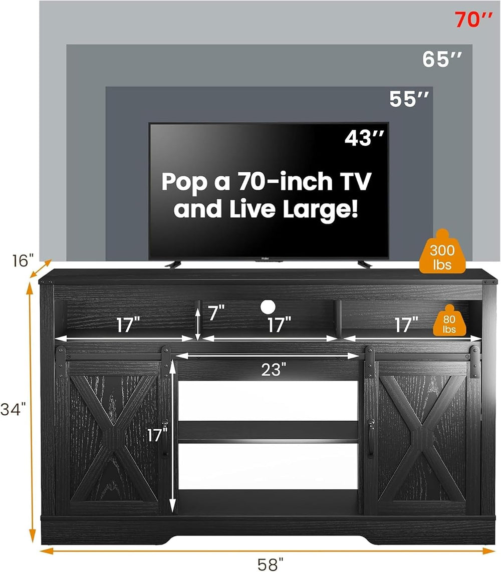 RoyalCraft Farmhouse TV Stand for 23" Fireplace, 34'' Tall Enter...