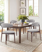 Dining Room Chairs Set of 2, Upholstered Farmhouse Dining Chairs, Modern Fabric Kitchen Chairs with Solid Wood Leg,Light Grey