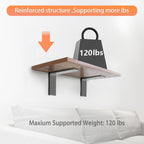Black Heavy Duty Shelf Brackets 6 Inch, Rustic Gold Iron L Shelf Bracket, Industrial Modern Metal Floating Shelf with Hardware for DIY Open Shelving, 4 Pack