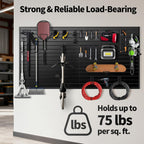 Slat Wall Panels 8x4 ft, Heavy-Duty PVC Garage Slatwall Panel with Trim & Screws, Interlocking Black Wall Panels, Garage Wall Organizer Slat Board PVC Wall Panel for Tools and Sports Equipment Storage