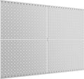 TORACK 4Pcs 12"x16" Metal Pegboard Panels for Garage, Workbench, Shop, Shed Tool Organizer Peg Board with 1/8" & 1/4" Holes, Modular Wall-Mounted Pegboard for Pegboard Hooks (Grey)