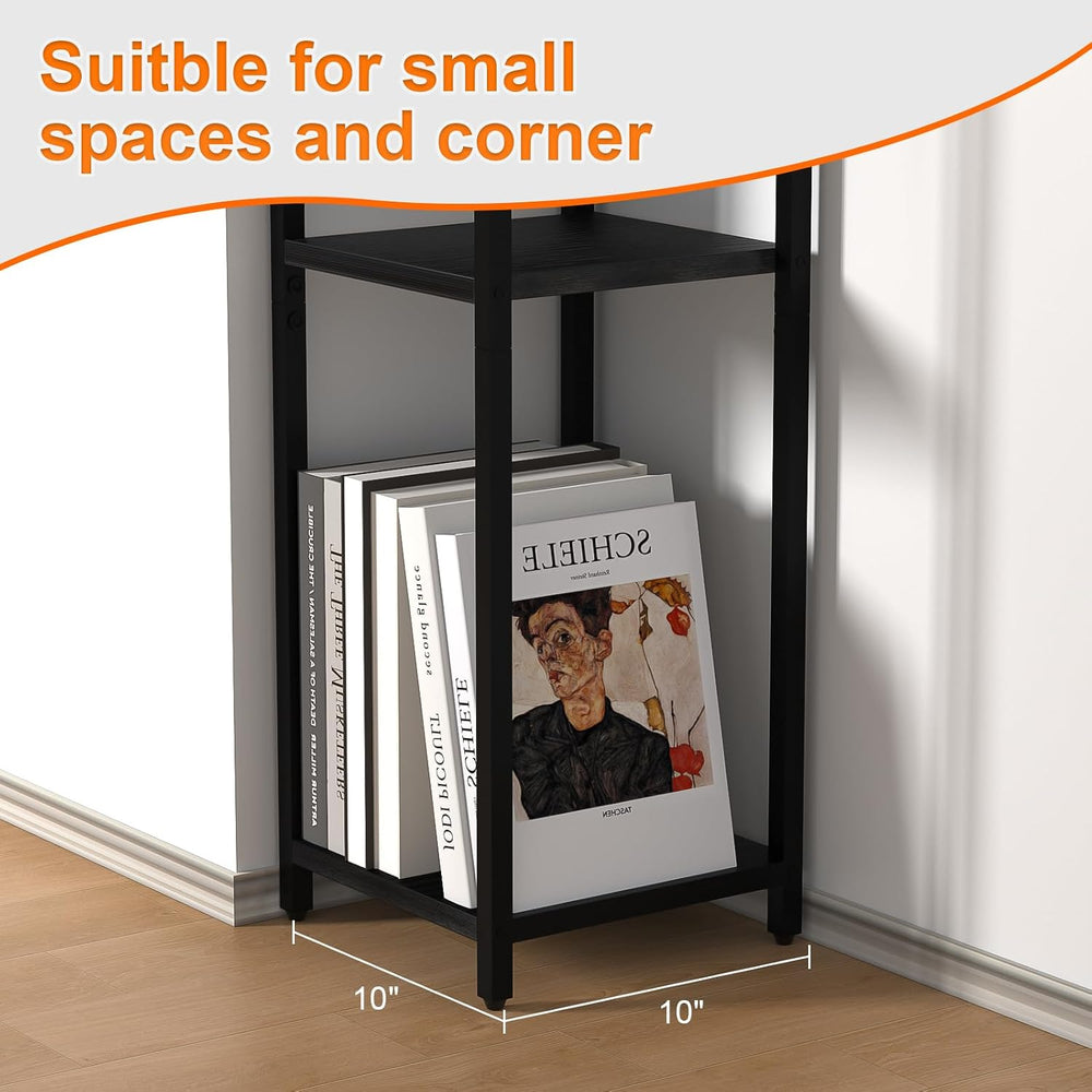 10" Wide Square Drink Table with Adjustable Feet - 3-Tier Small Side Tab...