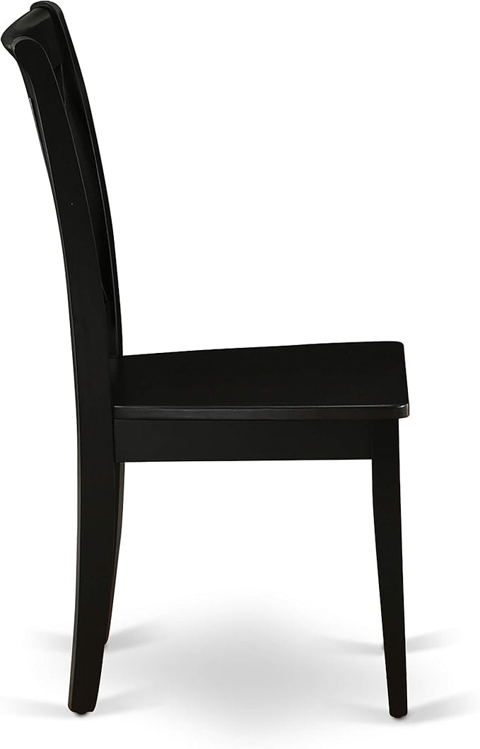 East West Furniture SHCL5-BLK-W 5 Piece Dining Room Table Set Includes a Round Wooden Table with Pedestal and 4 Kitchen Dining Chairs, 42x42 Inch, Black