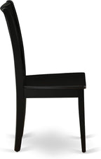 East West Furniture CLC-BLK-W Clarksville Dining Chairs - Double Cross Back Wooden Seat Chairs, Set of 2, Black