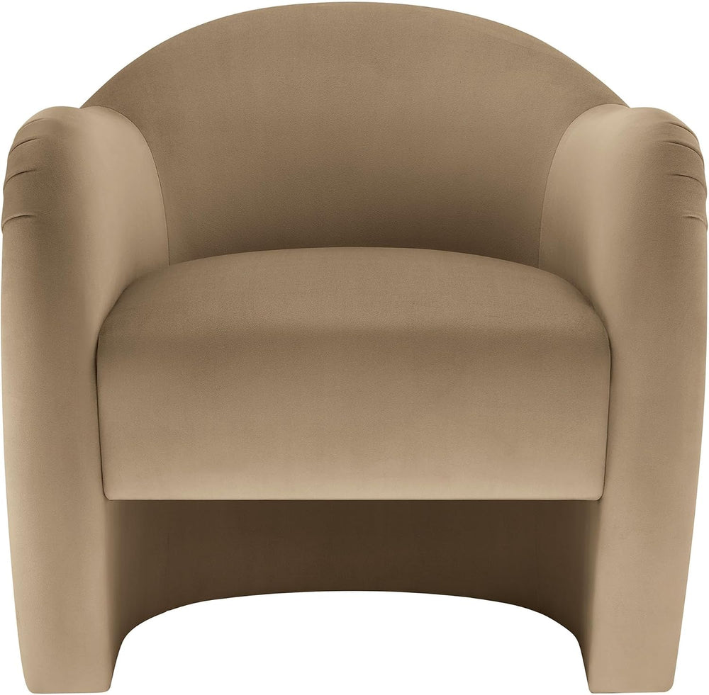 Modway Compose Barrel Chair with Performance Velvet Fabric in Taupe – Upholst...