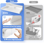 2-Tier Washer and Dryer Countertop with 2.75" H Guard,58" W x 28" D Laundry Countertop Cover with Non-Slip Pad,Large Space Laundry Topper for Folding Clothes Over Washer and Dryer-White