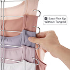 Tank Top Hanger 2 Pack Bra Hangers for Closet Organizer,6 Tiers Metal Space Saving Hanger with 360 Degree Hook,Mult Function Closet Organization for Vest,Tank TOP,Yoga Pants,Scarves