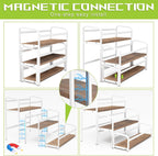 3-Tier Coffee Syrup Rack for Countertop, Large Capacity 12-Bottles Syrup Stand with Wood Shelf & Metal Frame for Coffee Bar, Premium White Coffee Organizer Station/Wine Rack for Kitchen Storage