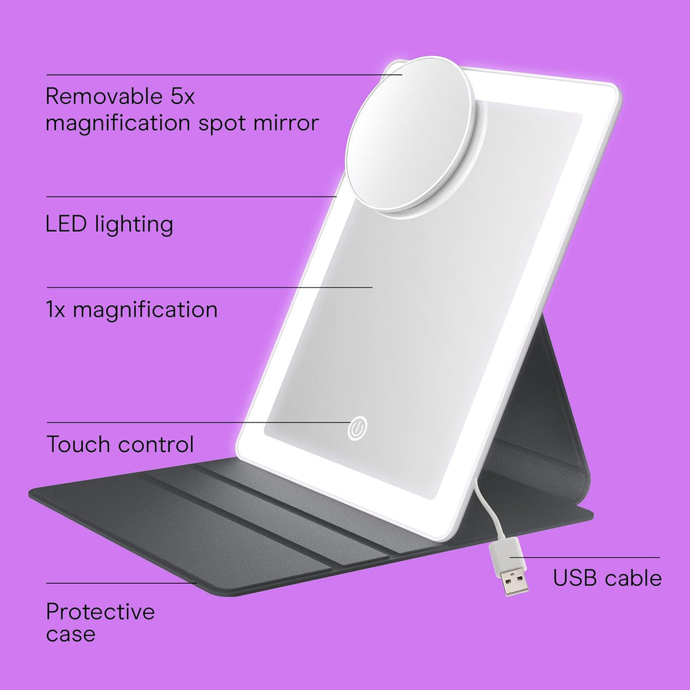 Conair Vanity Mirror, Lighted, LED Vanity, 1X/5X Magnifying, White