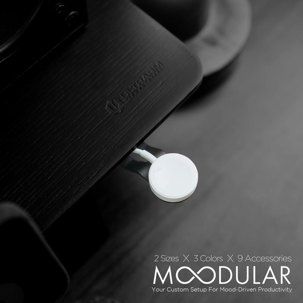 Moodular Add-ons Watch Stand for Smart Watch (Charger Not Included) [Accessory Only - Requires Moodular Wooden Monitor Stand Slide Rails for Use] Black MSA-WS