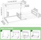 REALINN Under Sink Organizer, Pull Out Cabinet Organizer 2 Tier Slide Out Sink Shelf Cabinet Storage Shelves, Under Sink Storage for Kitchen Bathroom Cabinet, White, 1 Pack