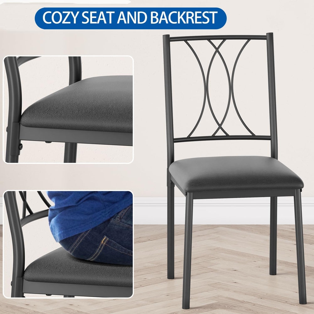 GarveeHome Small Dining Table Set for 2, Square Table and Chairs Set of 2, 3 ...