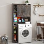 Vabches Over The Toilet Storage Cabinet, Farmhouse Storage Cabinet Over Toilet with Barn Door，Home Space-Saving Toilet Rack, for Bathroom, Restroom, Laundry