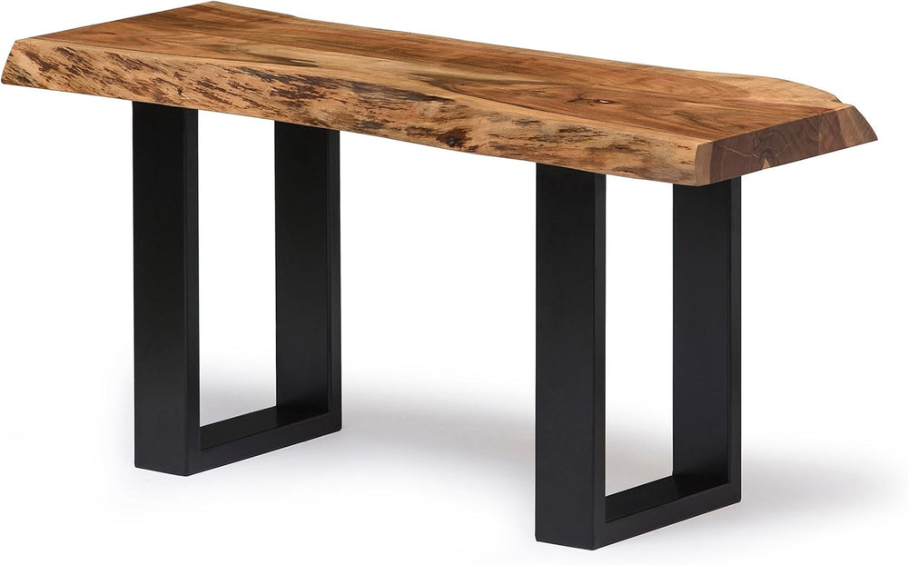 Alaterre Alpine Live Edge Solid Wood Rustic Entryway Bench, Natural, 36” | Mo...