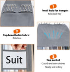 Clear Garment Bags for Hanging Clothes 10" Side Gusset, Suit Bags for Closet Storage, Suit Cover for Shirts Coats Dresses (24"X42"X10" 3Pack)
