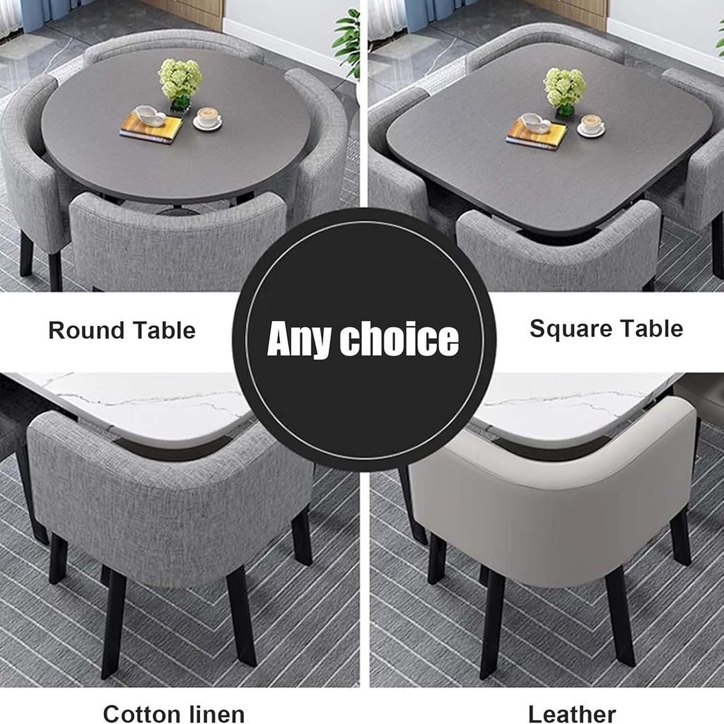 Reception Desk for Spaces with Lockable Drawer, Compact Office Counter Desk Counter Modern Front Lockable Drawers,Modern Round Square Dining Table Set with 4 Chairs Conference Table & Recept