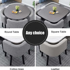 Reception Desk for Spaces with Lockable Drawer, Compact Office Counter Desk Counter Modern Front Lockable Drawers,Modern Round Square Dining Table Set with 4 Chairs Conference Table & Recept